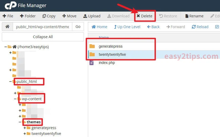 刪除 WordPress 主題