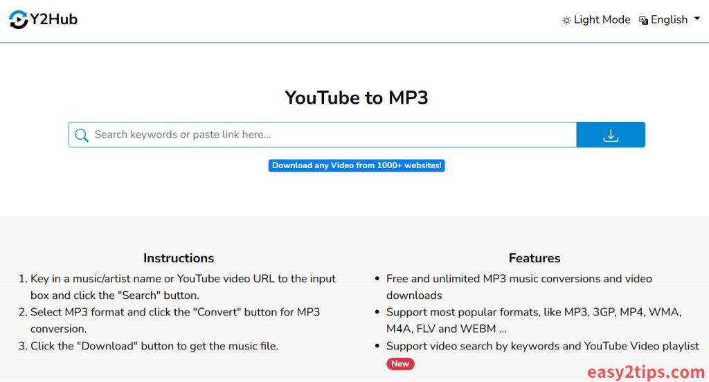 youtube轉mp3 - y2hub