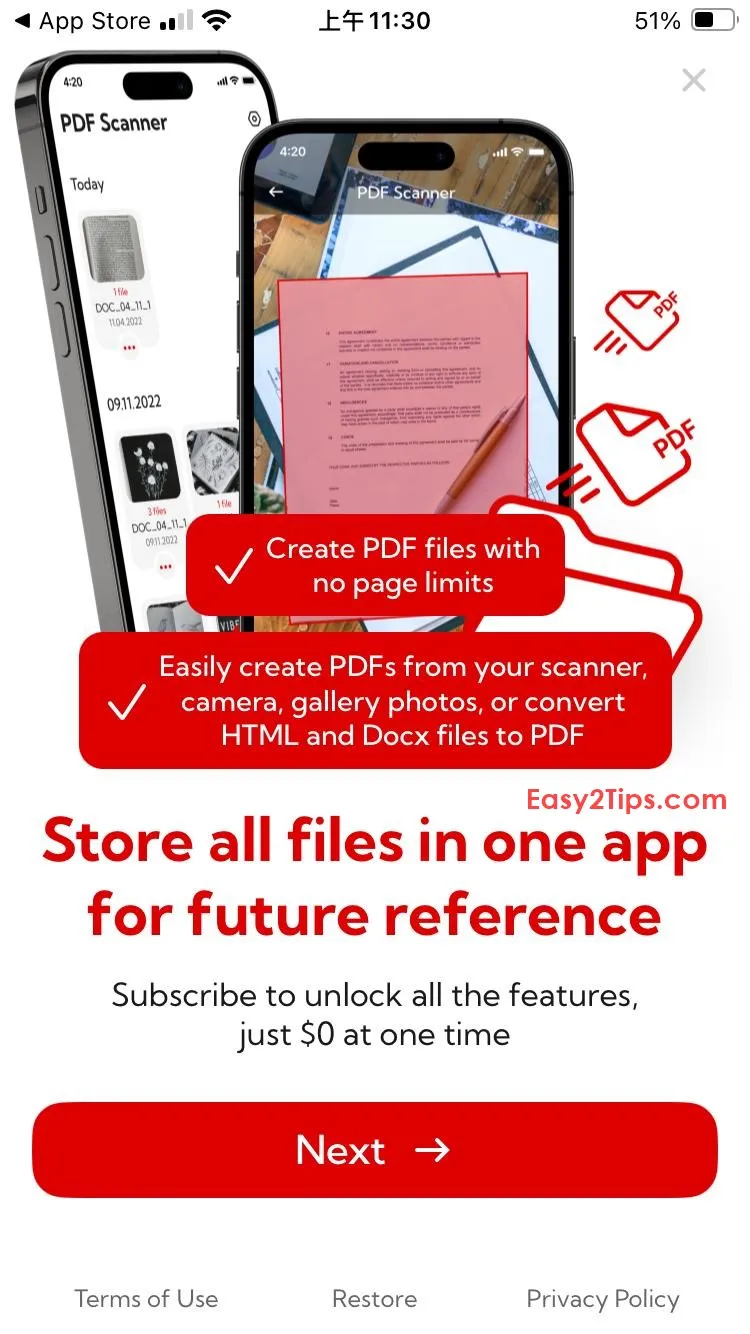 Fast PDF Document Scanner app - 即時掃描與高效文件管理工具！原價 $99.99，終生版限時免費iOS APP