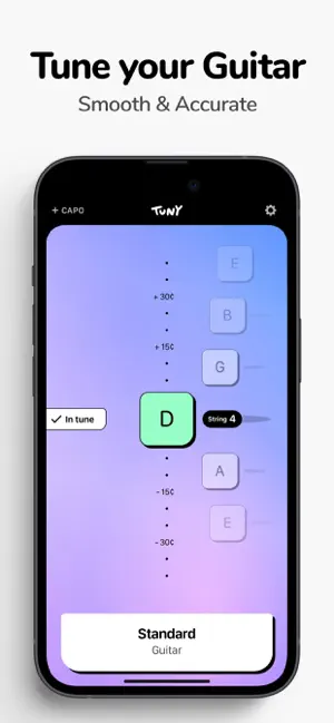 TUNY: Tuner for Guitar & more - 專業吉他與多樂器調音器，支援 100+ 模式！原價 $29.99，終生版限時免費iOS APP