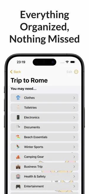 原價 $4.99，終生版限時免費 iOS APP – Packing List Checklist: Packy 旅行打包清單