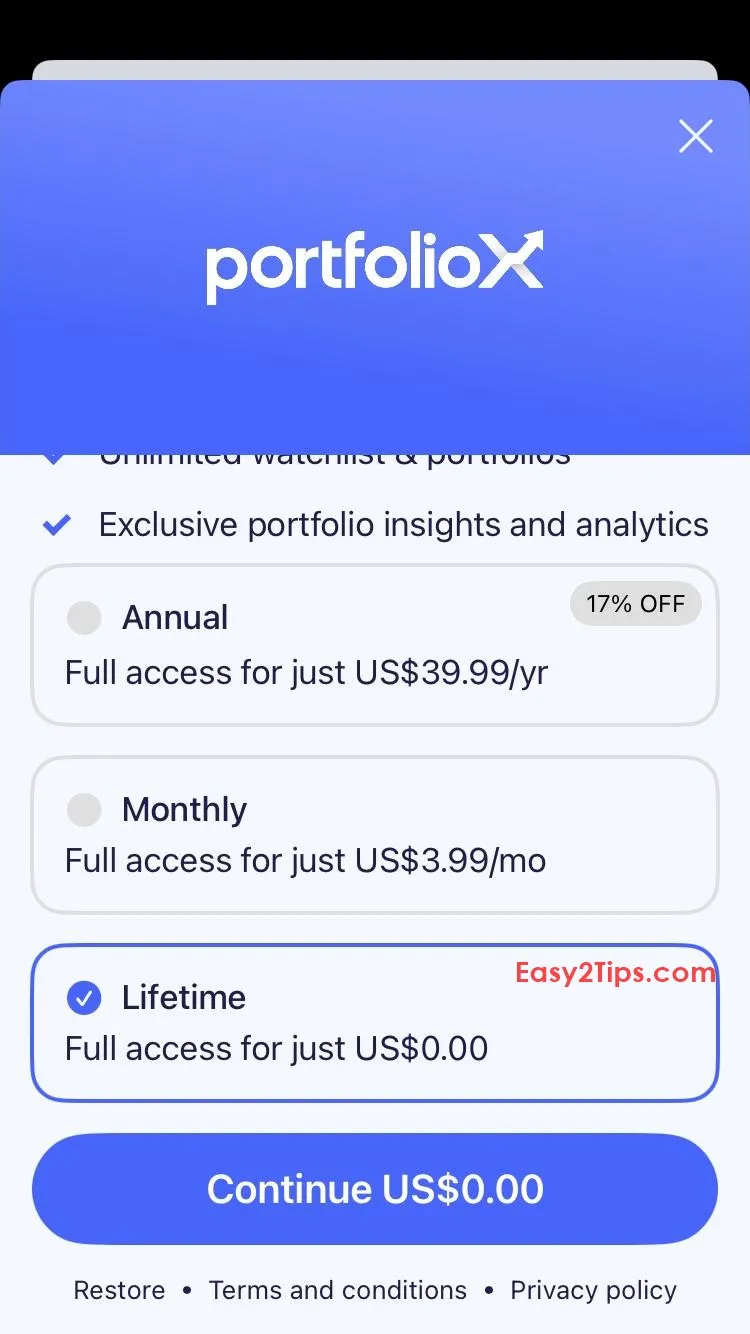 Portfolio X - 股票與加密貨幣追蹤神器！原價 $89.99，終生版限時免費iOS APP