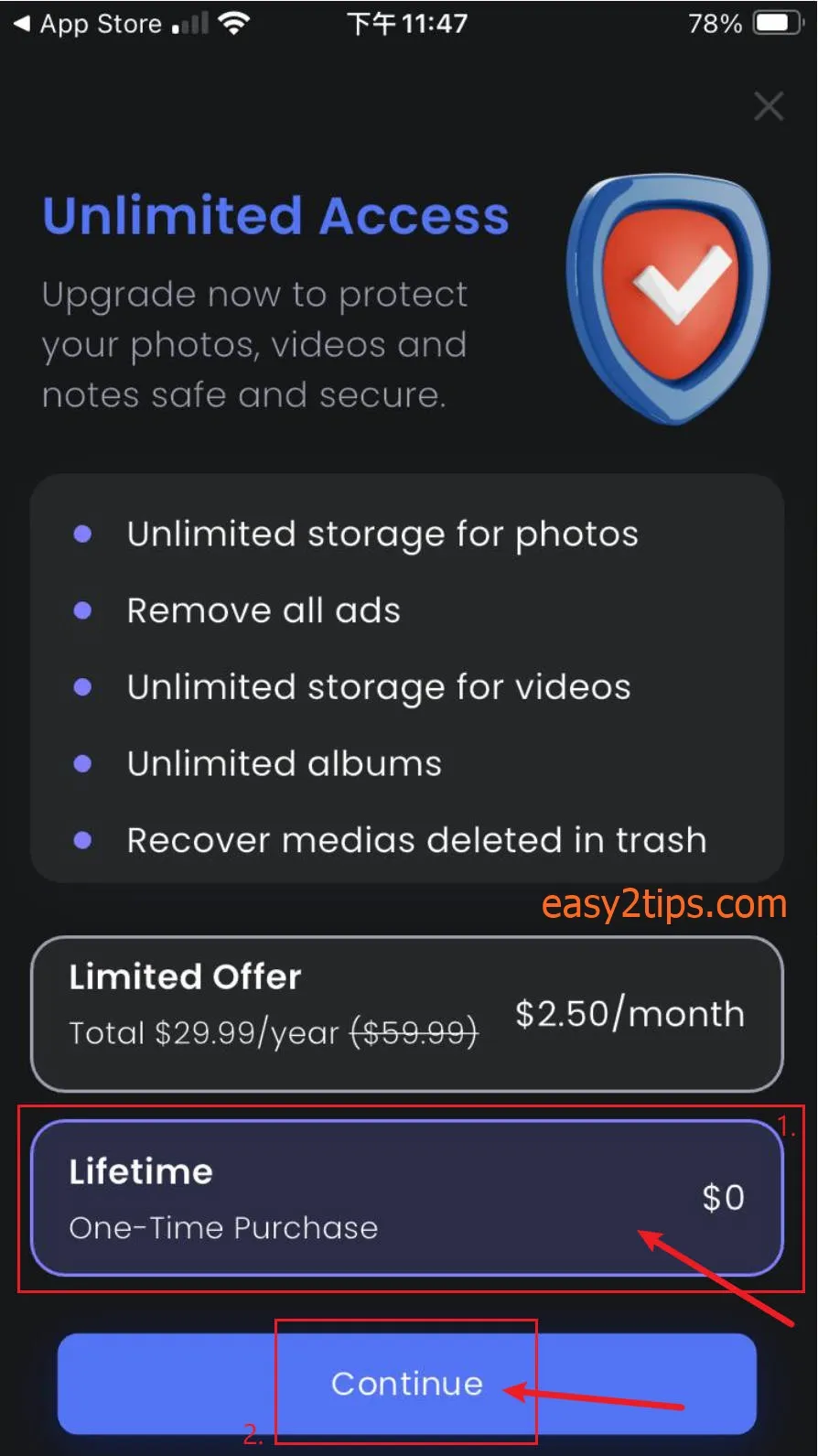 原價 $59.99，終生版限時免費 iOS APP – Secret Photo Vault - Pixafe 隱藏並保護你的私密照片