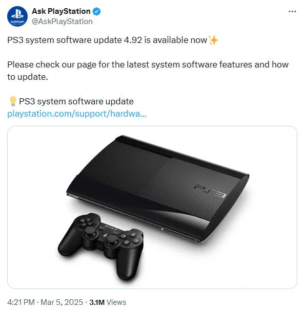 近 19 年的 PS3 獲新系統更新：版本 4.92 提升效能